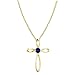 Dazzlingrock Collection 4mm Round Blue Sapphire Solitaire Twisted Criss Cross Pendant with 18 inch Gold Chain for Women in 18K Yellow Gold