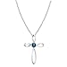 Dazzlingrock Collection 4mm Round Blue Diamond Solitaire Twisted Criss Cross Pendant with 18 inch Silver Chain for Women (0.25 ctw, Color Blue, Clarity I2-I3) in 18K White Gold