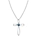 Dazzlingrock Collection 4mm Round Blue Diamond Solitaire Twisted Criss Cross Pendant with 18 inch Gold Chain for Women (0.25 ctw, Color Blue, Clarity I2-I3) in 10K White Gold