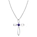 Dazzlingrock Collection 4mm Round Amethyst Solitaire Twisted Criss Cross Pendant with 18 inch Silver Chain for Women in 14K White Gold