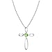 Dazzlingrock Collection 4mm Round Peridot Solitaire Twisted Criss Cross Pendant with 18 inch Gold Chain for Women in 10K White Gold