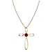 Dazzlingrock Collection 4mm Round Ruby Solitaire Twisted Criss Cross Pendant with 18 inch Gold Chain for Women in 10K Rose Gold