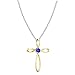 Dazzlingrock Collection 4mm Round Tanzanite Solitaire Twisted Criss Cross Pendant with 18 inch Silver Chain for Women in 10K Yellow Gold
