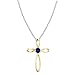 Dazzlingrock Collection 4mm Round Blue Sapphire Solitaire Twisted Criss Cross Pendant with 18 inch Silver Chain for Women in 14K Yellow Gold