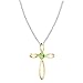 Dazzlingrock Collection 4mm Round Peridot Solitaire Twisted Criss Cross Pendant with 18 inch Silver Chain for Women in 18K Yellow Gold