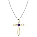 Dazzlingrock Collection 4mm Round Amethyst Solitaire Twisted Criss Cross Pendant with 18 inch Silver Chain for Women in 10K Yellow Gold