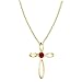 Dazzlingrock Collection 4mm Round Ruby Solitaire Twisted Criss Cross Pendant with 18 inch Gold Chain for Women in 10K Yellow Gold