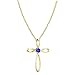 Dazzlingrock Collection 4mm Round Tanzanite Solitaire Twisted Criss Cross Pendant with 18 inch Gold Chain for Women in 10K Yellow Gold