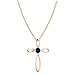 Dazzlingrock Collection 4mm Round Blue Sapphire Solitaire Twisted Criss Cross Pendant with 18 inch Gold Chain for Women in 14K Rose Gold