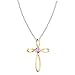 Dazzlingrock Collection 4mm Round Pink Sapphire Solitaire Twisted Criss Cross Pendant with 18 inch Silver Chain for Women in 18K Yellow Gold