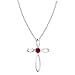Dazzlingrock Collection 4mm Round Ruby Solitaire Twisted Criss Cross Pendant with 18 inch Silver Chain for Women in 14K White Gold