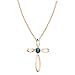 Load image into Gallery viewer, Dazzlingrock Collection 4mm Round Blue Diamond Solitaire Twisted Criss Cross Pendant with 18 inch Gold Chain for Women (0.25 ctw, Color Blue, Clarity I2-I3) in 10K Rose Gold
