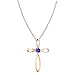 Dazzlingrock Collection 4mm Round Tanzanite Solitaire Twisted Criss Cross Pendant with 18 inch Silver Chain for Women in 18K Rose Gold