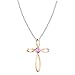 Dazzlingrock Collection 4mm Round Pink Sapphire Solitaire Twisted Criss Cross Pendant with 18 inch Silver Chain for Women in 18K Rose Gold
