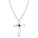Dazzlingrock Collection 4mm Round Tanzanite Solitaire Twisted Criss Cross Pendant with 18 inch Silver Chain for Women in 10K White Gold
