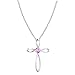 Dazzlingrock Collection 4mm Round Pink Sapphire Solitaire Twisted Criss Cross Pendant with 18 inch Gold Chain for Women in 18K White Gold