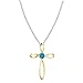 Dazzlingrock Collection 4mm Round Blue Topaz Solitaire Twisted Criss Cross Pendant with 18 inch Silver Chain for Women in 18K Yellow Gold