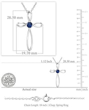 Load image into Gallery viewer, Dazzlingrock Collection 4mm Round Blue Sapphire Solitaire Twisted Criss Cross Pendant with 18 inch Gold Chain for Women in 10K White Gold
