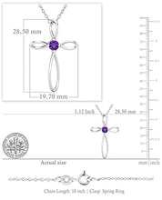 Load image into Gallery viewer, Dazzlingrock Collection 4mm Round Amethyst Solitaire Twisted Criss Cross Pendant with 18 inch Silver Chain for Women in 18K White Gold
