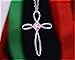 Dazzlingrock Collection 4mm Round Pink Sapphire Solitaire Twisted Criss Cross Pendant with 18 inch Silver Chain for Women in 10K White Gold