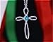 Dazzlingrock Collection 4mm Round Blue Topaz Solitaire Twisted Criss Cross Pendant with 18 inch Silver Chain for Women in 18K White Gold