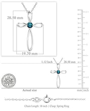 Load image into Gallery viewer, Dazzlingrock Collection 4mm Round Blue Diamond Solitaire Twisted Criss Cross Pendant with 18 inch Silver Chain for Women (0.25 ctw, Color Blue, Clarity I2-I3) in 14K White Gold
