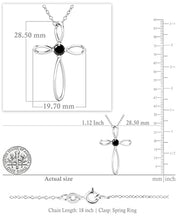 Load image into Gallery viewer, Dazzlingrock Collection 4mm Round Black Diamond Solitaire Twisted Criss Cross Pendant with 18 inch Silver Chain for Women (0.25 ctw, Color Black, Clarity Opaque) in 18K White Gold
