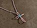 Dazzlingrock Collection 4mm Round Blue Topaz Solitaire Twisted Criss Cross Pendant with 18 inch Silver Chain for Women in 14K Rose Gold