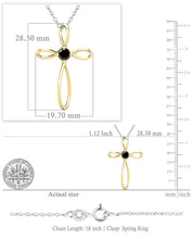 Load image into Gallery viewer, Dazzlingrock Collection 4mm Round Black Diamond Solitaire Twisted Criss Cross Pendant with 18 inch Silver Chain for Women (0.25 ctw, Color Black, Clarity Opaque) in 10K Yellow Gold
