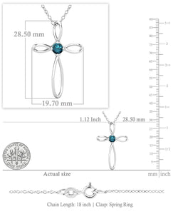 Dazzlingrock Collection 4mm Round Blue Diamond Solitaire Twisted Criss Cross Pendant with 18 inch Gold Chain for Women (0.25 ctw, Color Blue, Clarity I2-I3) in 10K White Gold