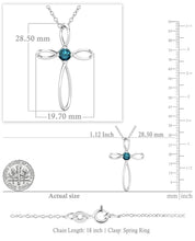 Load image into Gallery viewer, Dazzlingrock Collection 4mm Round Blue Diamond Solitaire Twisted Criss Cross Pendant with 18 inch Gold Chain for Women (0.25 ctw, Color Blue, Clarity I2-I3) in 14K White Gold
