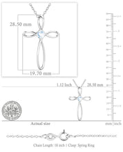 Load image into Gallery viewer, Dazzlingrock Collection 4mm Round Aquamarine Solitaire Twisted Criss Cross Pendant with 18 inch Silver Chain for Women in 10K White Gold
