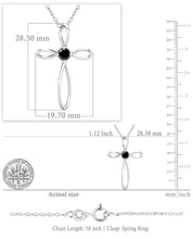 Load image into Gallery viewer, Dazzlingrock Collection 4mm Round Black Diamond Solitaire Twisted Criss Cross Pendant with 18 inch Gold Chain for Women (0.25 ctw, Color Black, Clarity Opaque) in 10K White Gold
